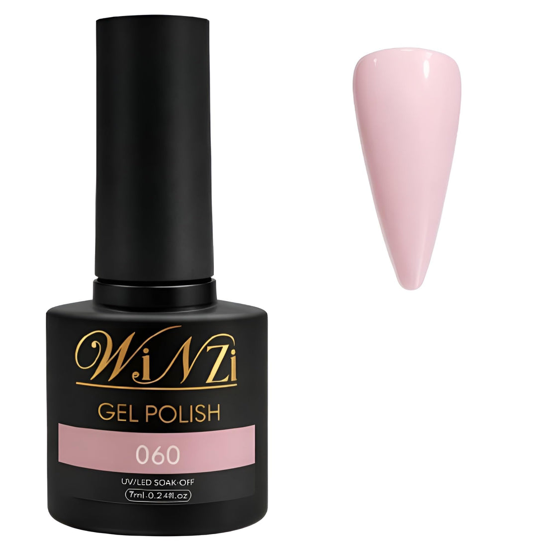 Soft Baby Pink Gel Nail Polish 7ML, Light Nude Pink Soak Off UV LED Gel, Smooth Application, High Gloss Finish for Salon Manicure & DIY Nail Art at Home (060)
