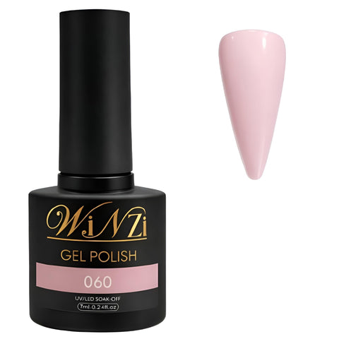 Soft Baby Pink Gel Nail Polish 7ML, Light Nude Pink Soak Off UV LED Gel, Smooth Application, High Gloss Finish for Salon Manicure & DIY Nail Art at Home (060)