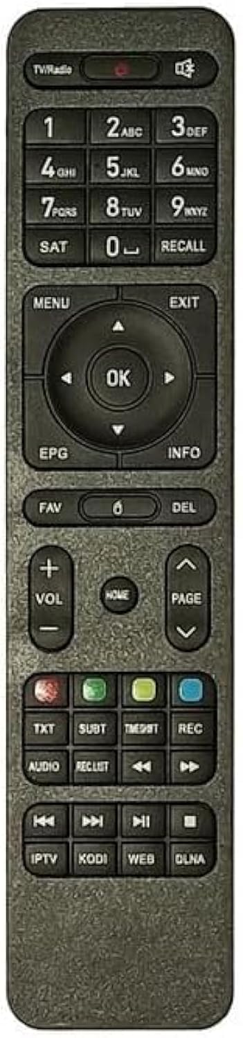 REMOTE CONTROL COMPATIBLE WITH SENATOR SULTAN HD RECEIVER, ONE SIM, BLACK