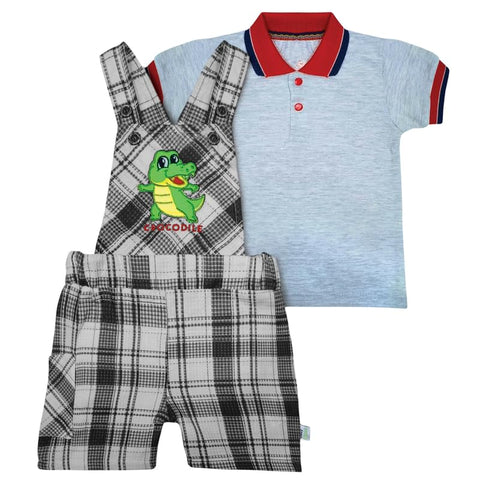 Baby Shoora Boys Sleeveless Bodysuit&Half Sleeves T-shirt Embroudered Crocodile Sleeveless Bodysuit&Half Sleeves T-shirt (pack of 1)