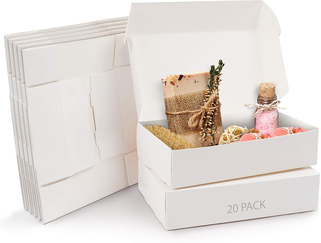 Bristol Koche White Gift Box – Elegant Rectangle Design – Folded Size:19 x 11 x 5 cm | Qty:10pcs (White)