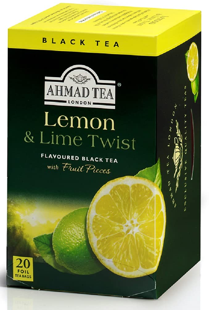 Ahmad Tea Lemon & Lime Twist Black Tea, 20 Teabags