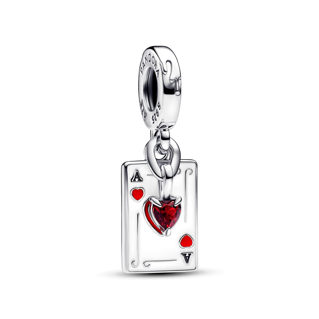 Pandora Moments Disney Villains 793420C01 Queen of Hearts Double Charm Sterling Silver with Artificial Crystal Compatible Moments Bracelets