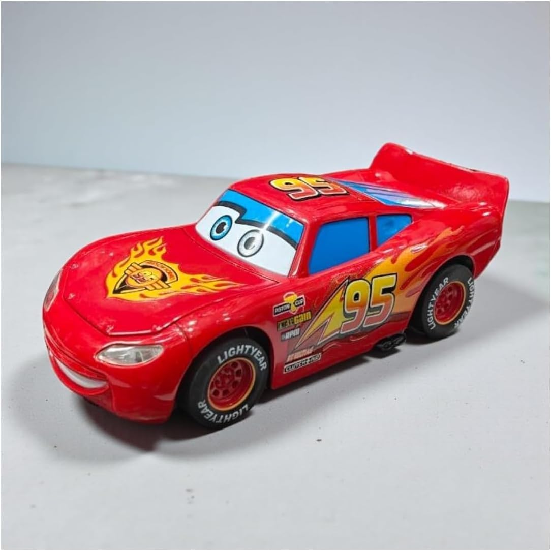 Lightning Alloy Model Car, 1:28 Scale, Red, with Lighting and Music, Display Case Included