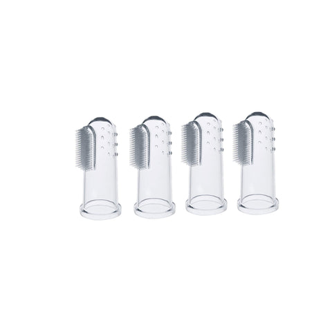 4 Sets of Baby Finger Toothbrush Infant Toothbrush Soft Baby Tongue Cleaner, Used for Infant Oral Cleaning Tooth Training Supplies (Transparent Color) (Transparent)