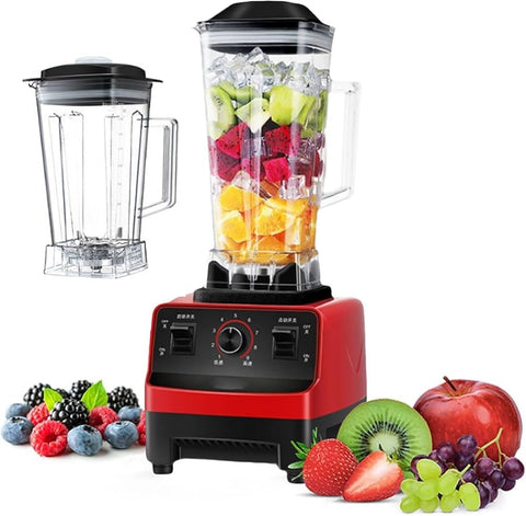 BROND 2 in 1 Heavy Duty Electric Food Blender, 5000W Shatterproof Jug with 6 Stainless Steel Blades, 15 Speeds, Food Processor, Spice Grinder, Chopper, Ice Smoothies, 1 Year Warranty