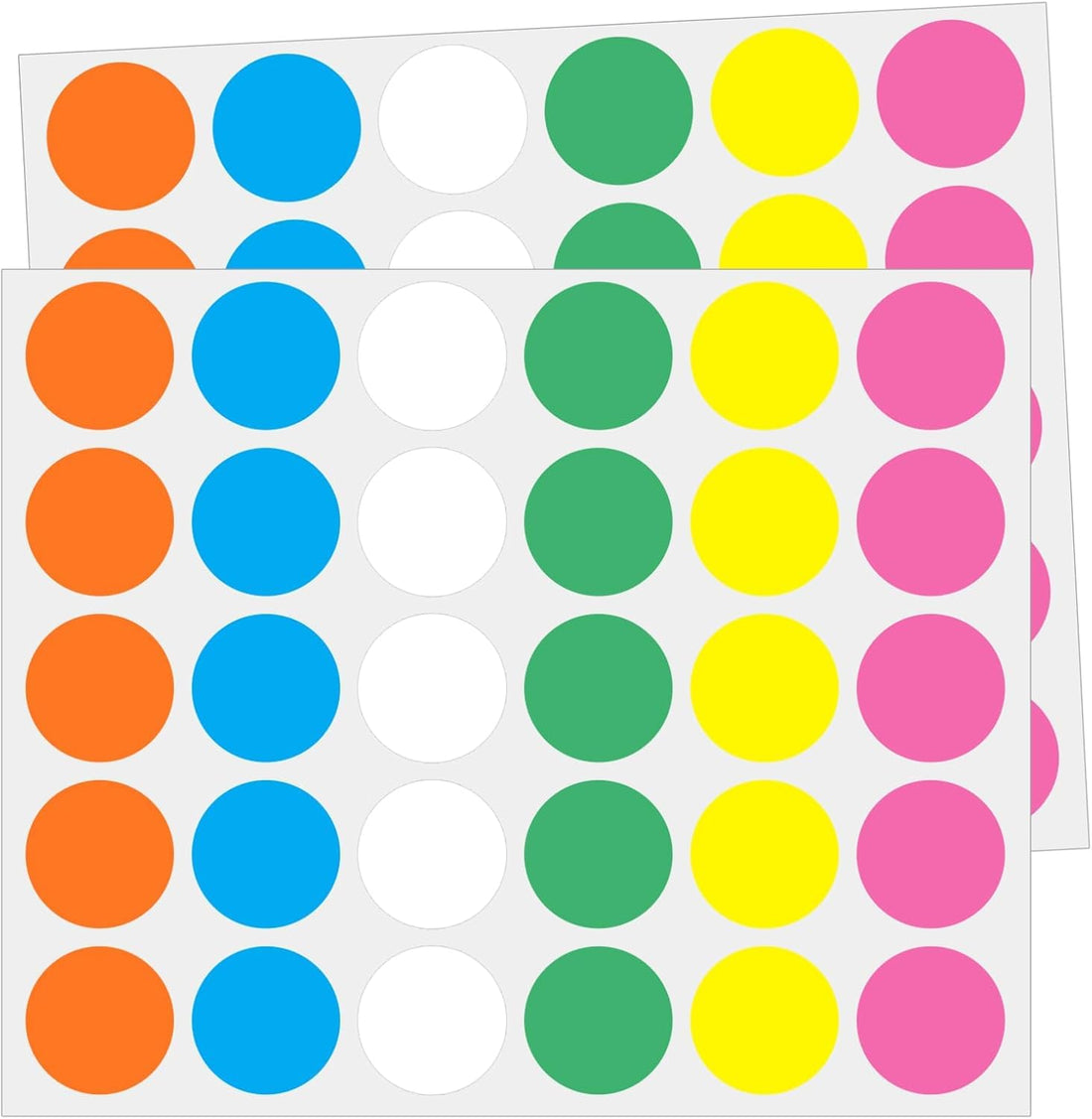 1" Round Colorful Dot Stickers, Pack of 480 Stickers (Colors)