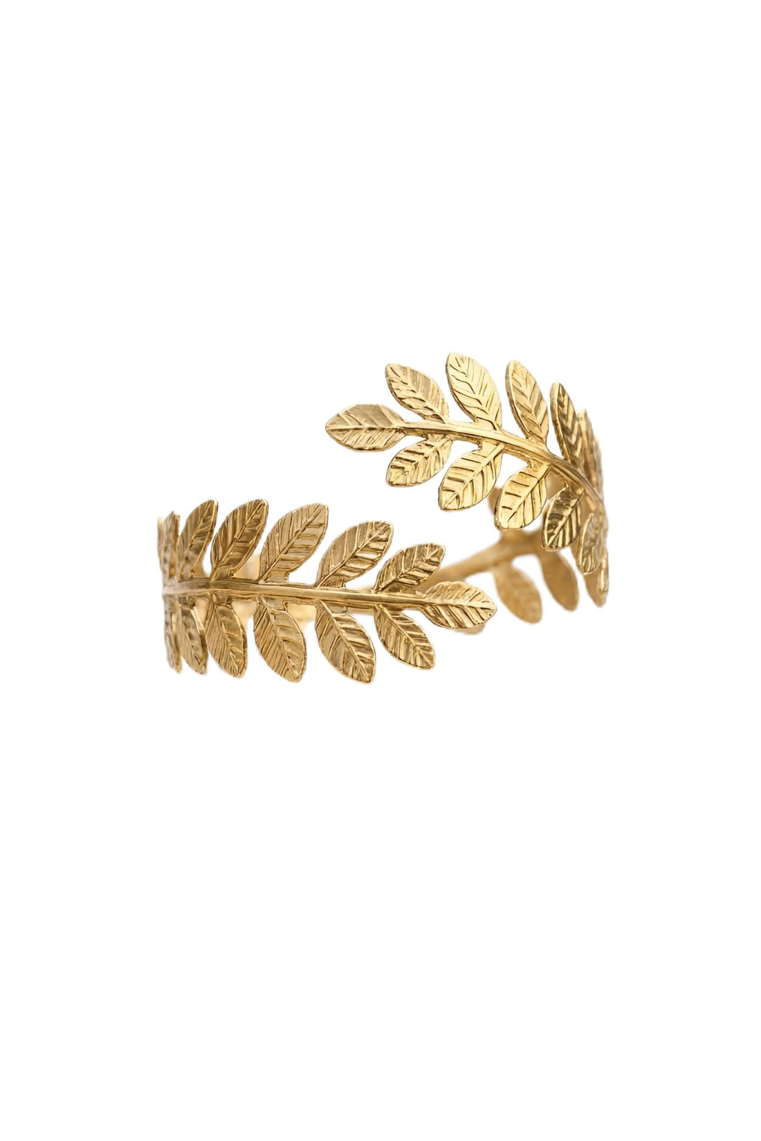 Leaf Armlet - Elegant Coiled Upper Arm Cuff Bracelet for Women, Adjustable Gold Tone Bangle Perfect for Wedding Party Accessories and Special Occasions