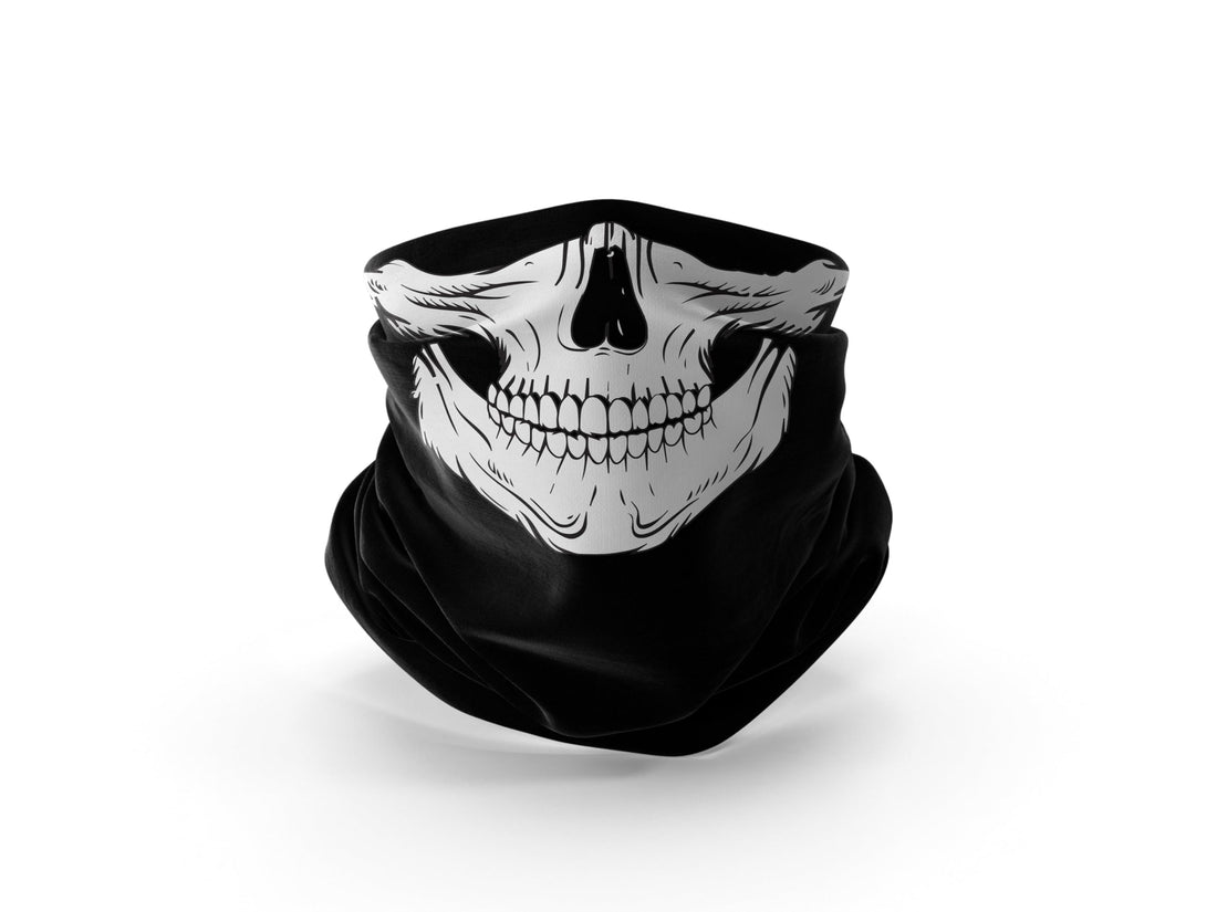 Spool Noise UV UPF 50 Skull Balaclava Scarf, Neckgaiter, Anti-Fog Face Mask, Dry Fit, Anti-Bacteria, Anti-Scratch, Sun Protection, Dust Protection, Hot and Cold Air Protection, Black