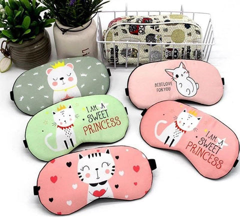 Cute Animal Print Sleep Eye Mask Set, Compression Gel Cooling Masks, Multiple Designs
