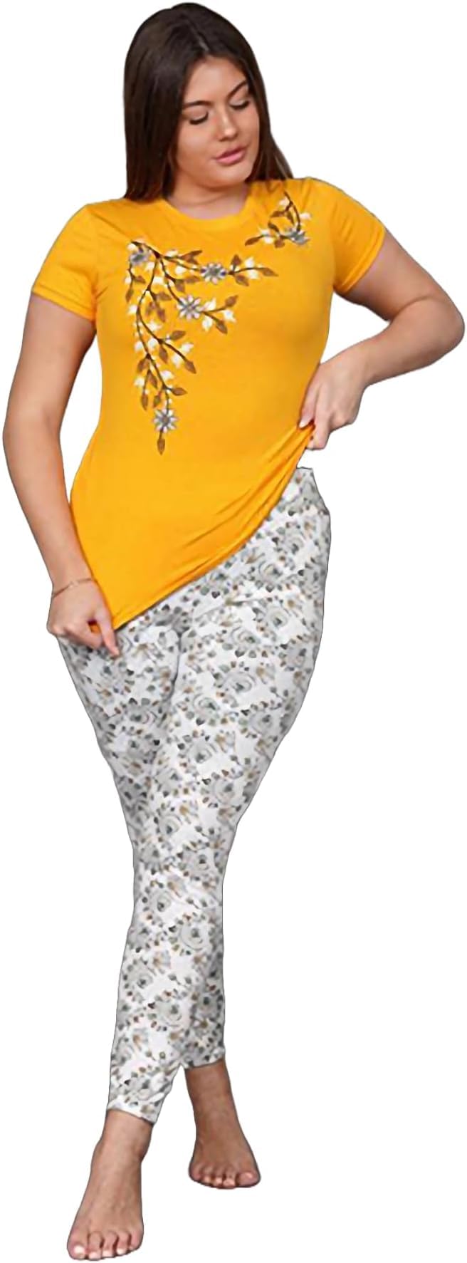 9Street Corner Women's Girls Soft Cotton Floral Pants Summer Pajamas P1022