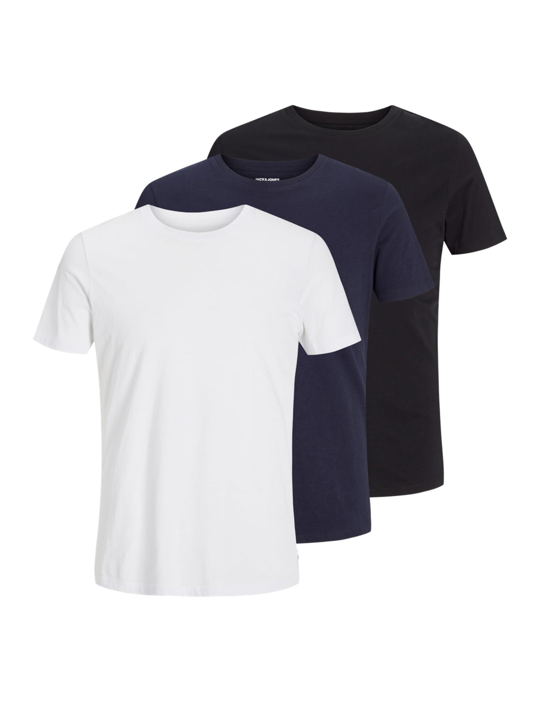 Jack & Jones Men's 3-Pack Organic Basic O-Neck Short-Sleeves T-Shirt, M - Black