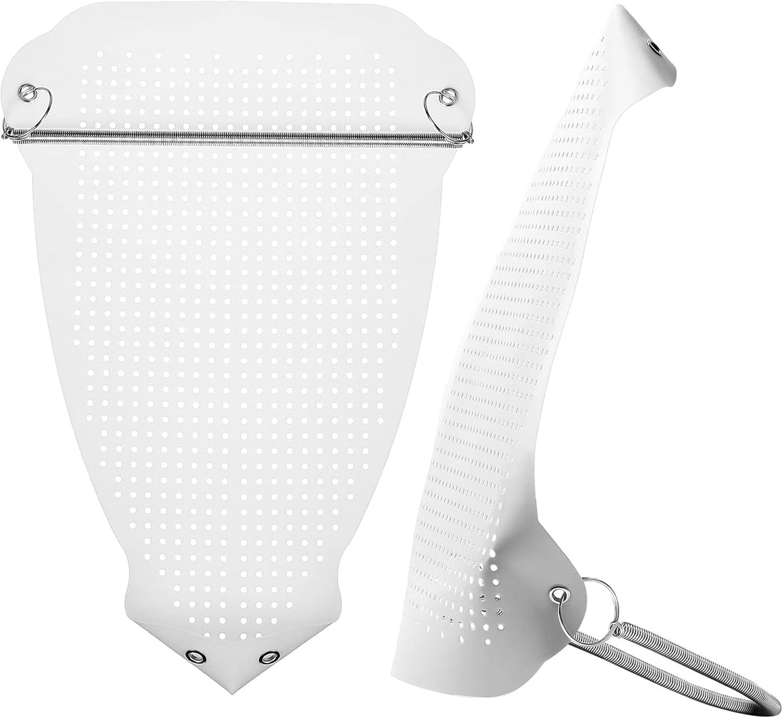 2 Pieces Ironing Shoe Cover Ironing Accessories Iron Soles Aluminum Material Electric Iron Assistant Tool Safe Slip on for Electric Iron Sole Quick Install Cover Most Standard Size Iron