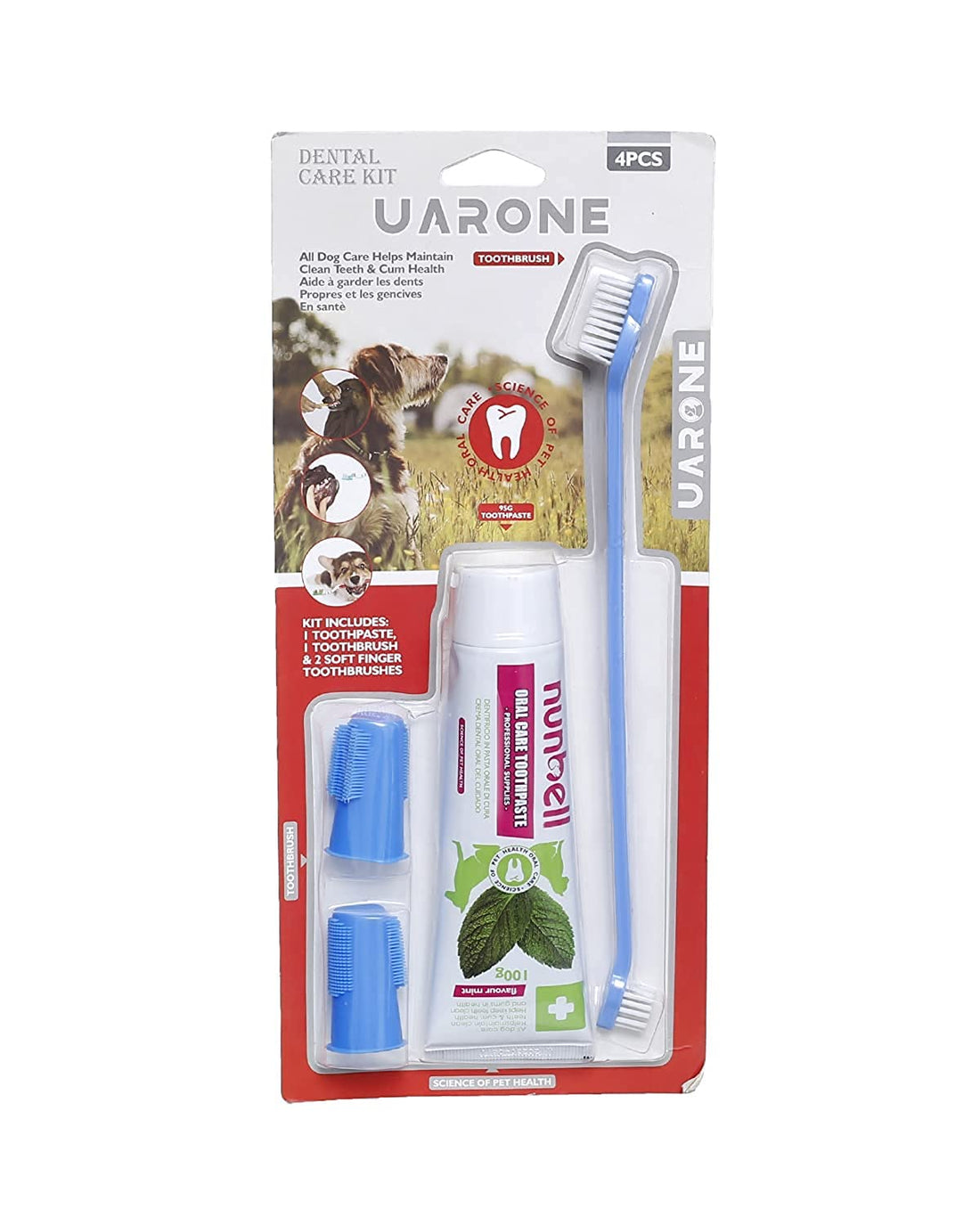 Toothpaste & Toothbrush For Cats & Dogs - 4 Pieces