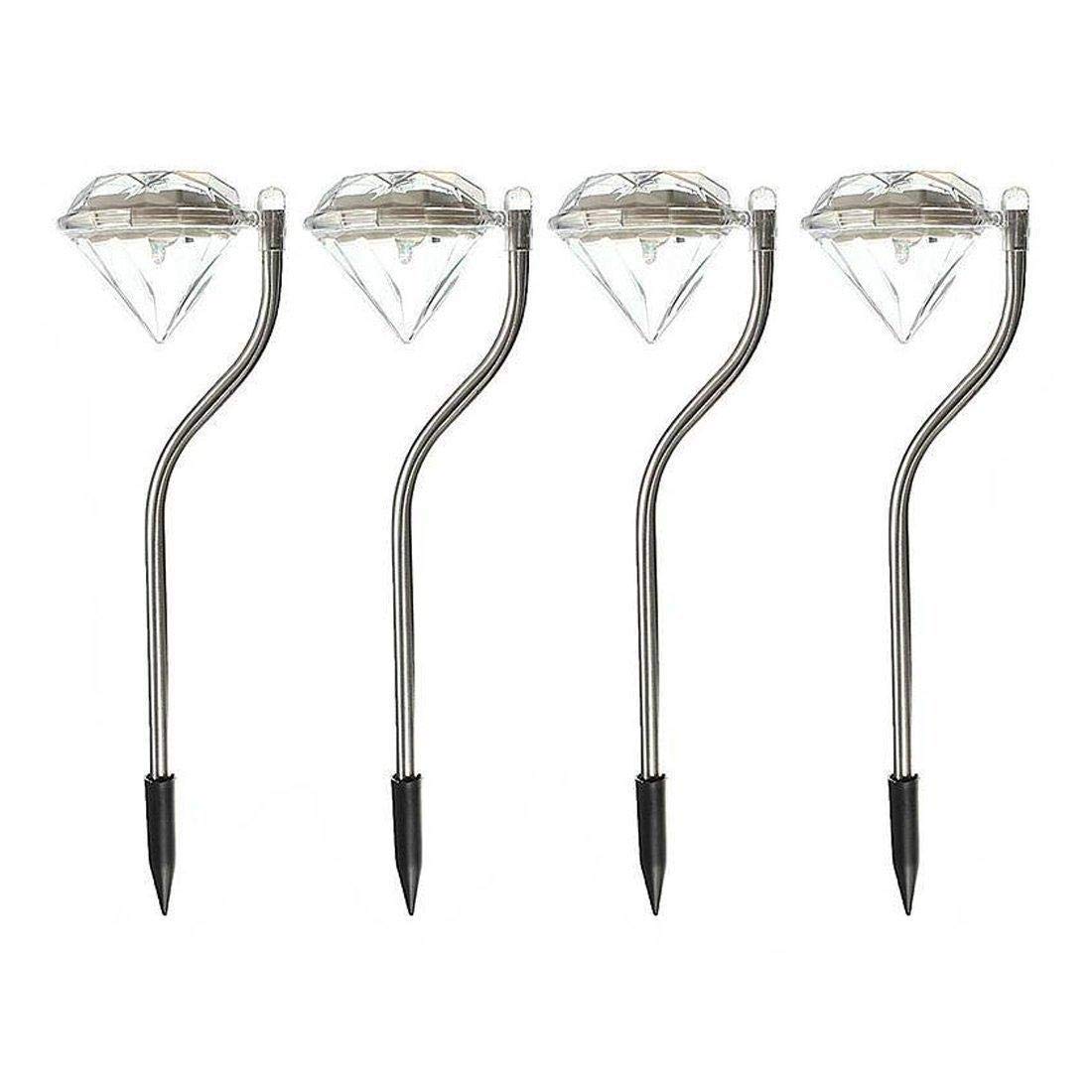 4PCS Outdoor Solar Powered Led Lawn Garden Lights Diamond shape solar garden lamps