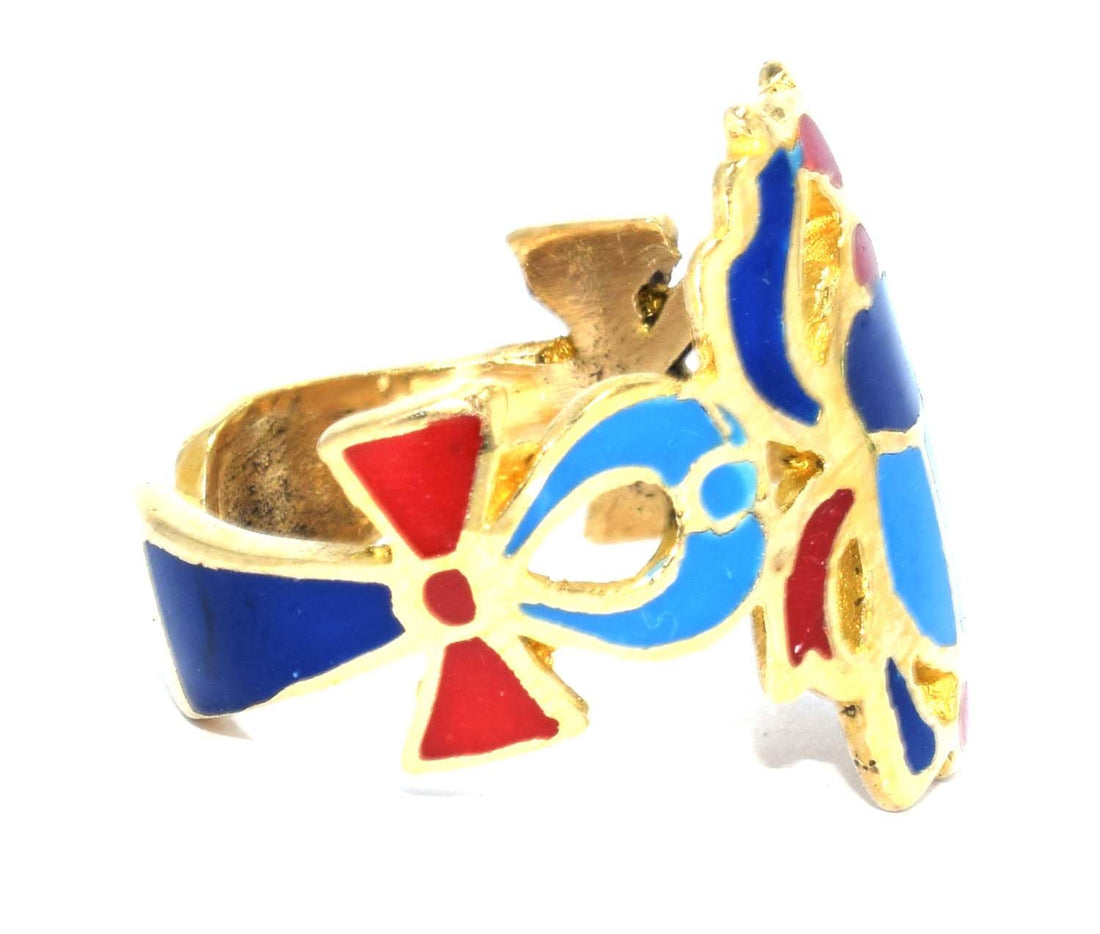 immatgar pharaonic colorfull Copper ring jewelery ancient Egyptian souvenirs gifts from Egypt for Women birthday