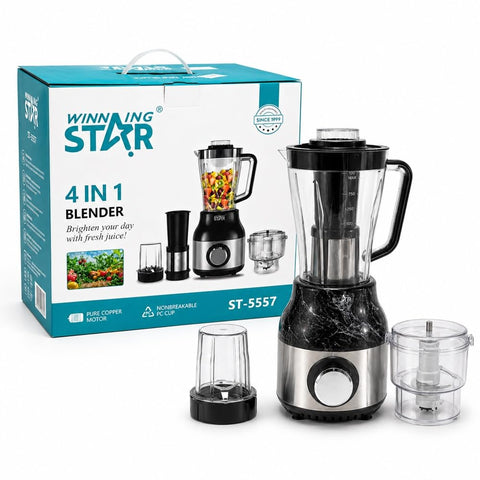 Winning Star - Multifunctional Blender & Food Processor Set 4 in 1 350W - Silver & Black - A1-664