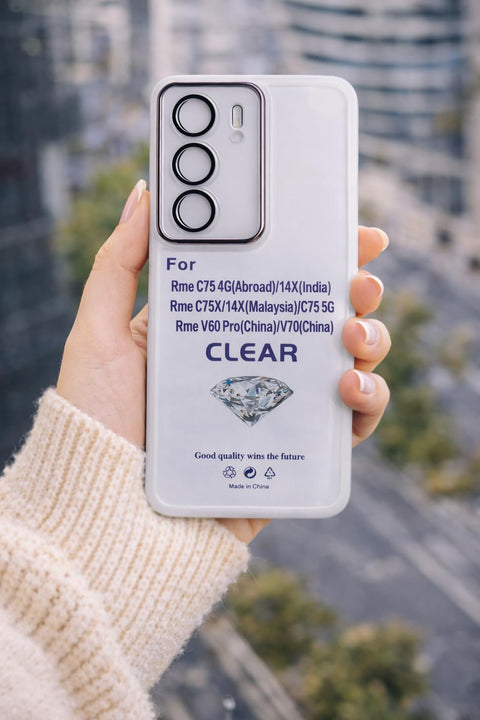 Transparent TPU Case for Realme C75 4G / C75 5G / 14X with Enhanced Camera Lens Protection, Slim Shockproof Phone Cover (clear)