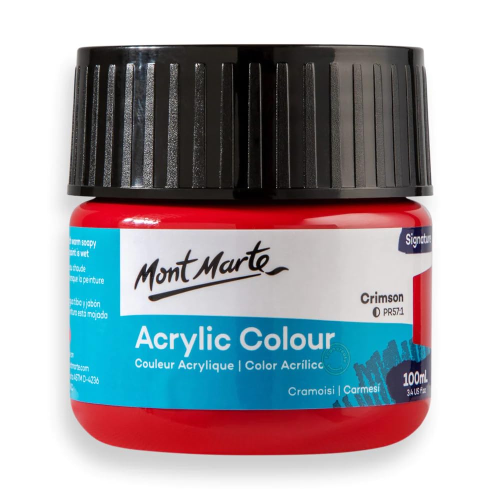 Monte Marte MSCH1011 Acrylic Colour Paint 100 ml, Crimson