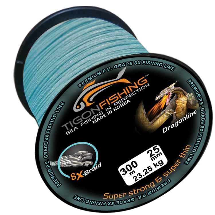 Braided Fishing Line Blue Tigon Korea 8x 300 M Size 25