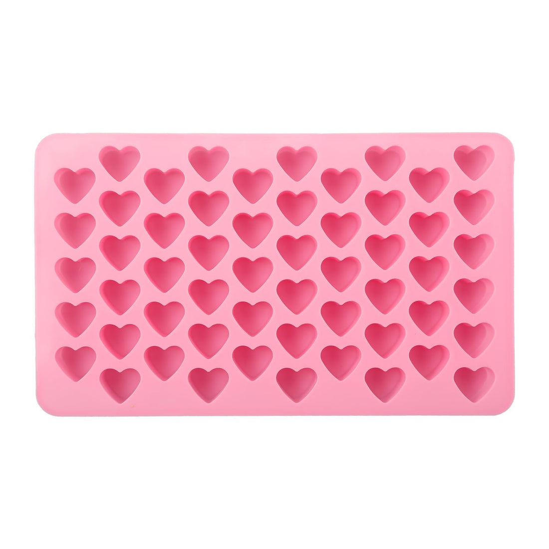 Tabanzhe Heart Shaped Silicone Mould-Wax Melts Mould 55 Heart Mould for Love Chocolate Soap Ice Cube Tray Jelly Melts Gummy DIY Baking Cake Valentine's Day Christmas(Pink)