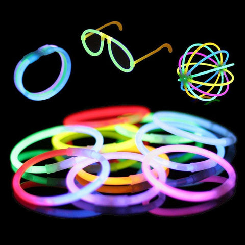 100 8in Premium Glow Stick Bracelets (10 Color Mixed Assortment)