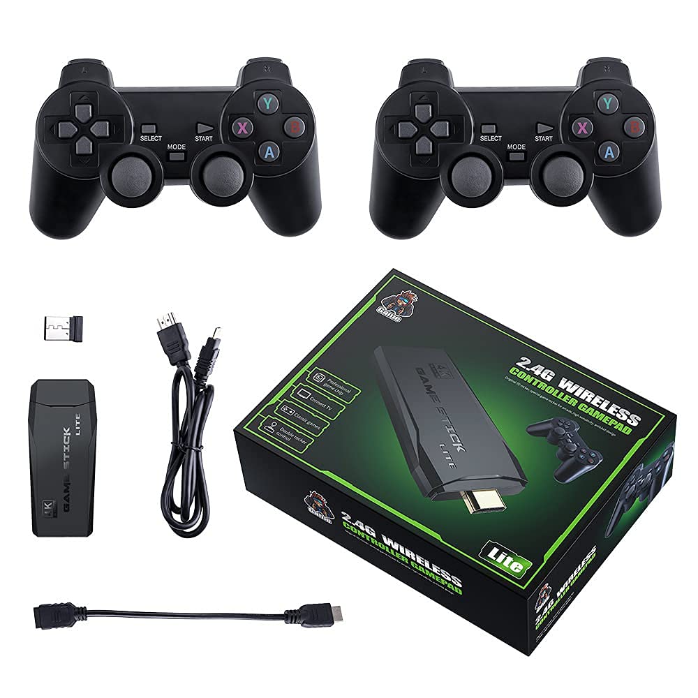 Kairavi | HDMI Game Stick Video Game Console Built-in 10000+ Classic Games 64gb Memory Card 8 Bit/16 Bit P1 Mini Retro 2 Wireless Controller | HDMI Output | Dual Player.