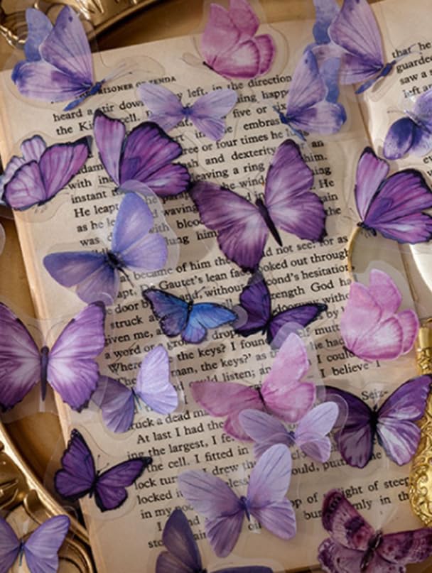 Butterfly Pattern Sticker, 40 Pieces, School Supplies, Back to School Theme