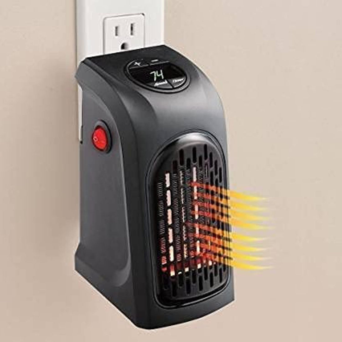 Ziffer MR187 Small Electric Handy Room Heater Compact Plug-in - The Wall Outlet Space Heater 400Watts Garage Bathroom Home