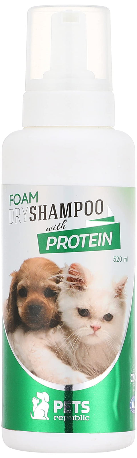 Pets Republic Cats & Dogs Foam Dry Shampoo With Protein - 520ml