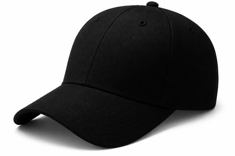 Classic Plain Black Baseball Cap – Unisex Adjustable Strapback Hat for Men & Women