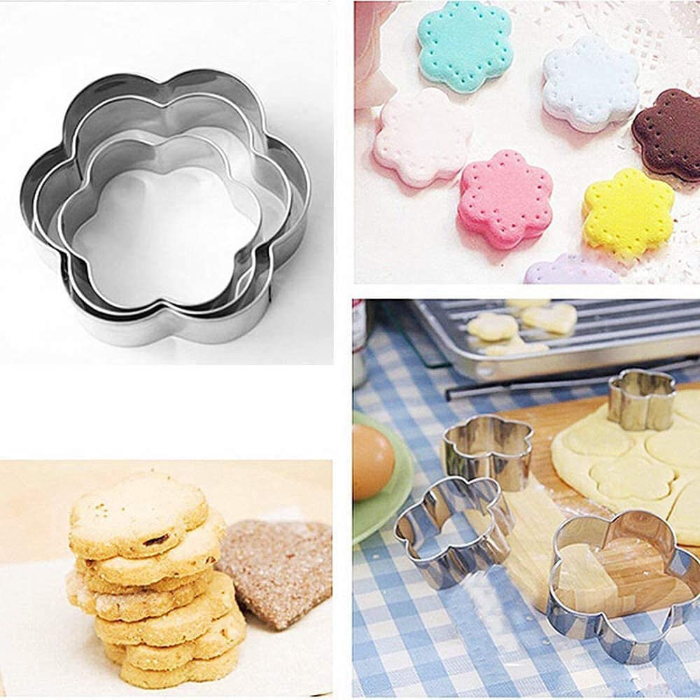 elyassin Cookie Cutters Set of 3 Cake Biscuit Fondant Cutter