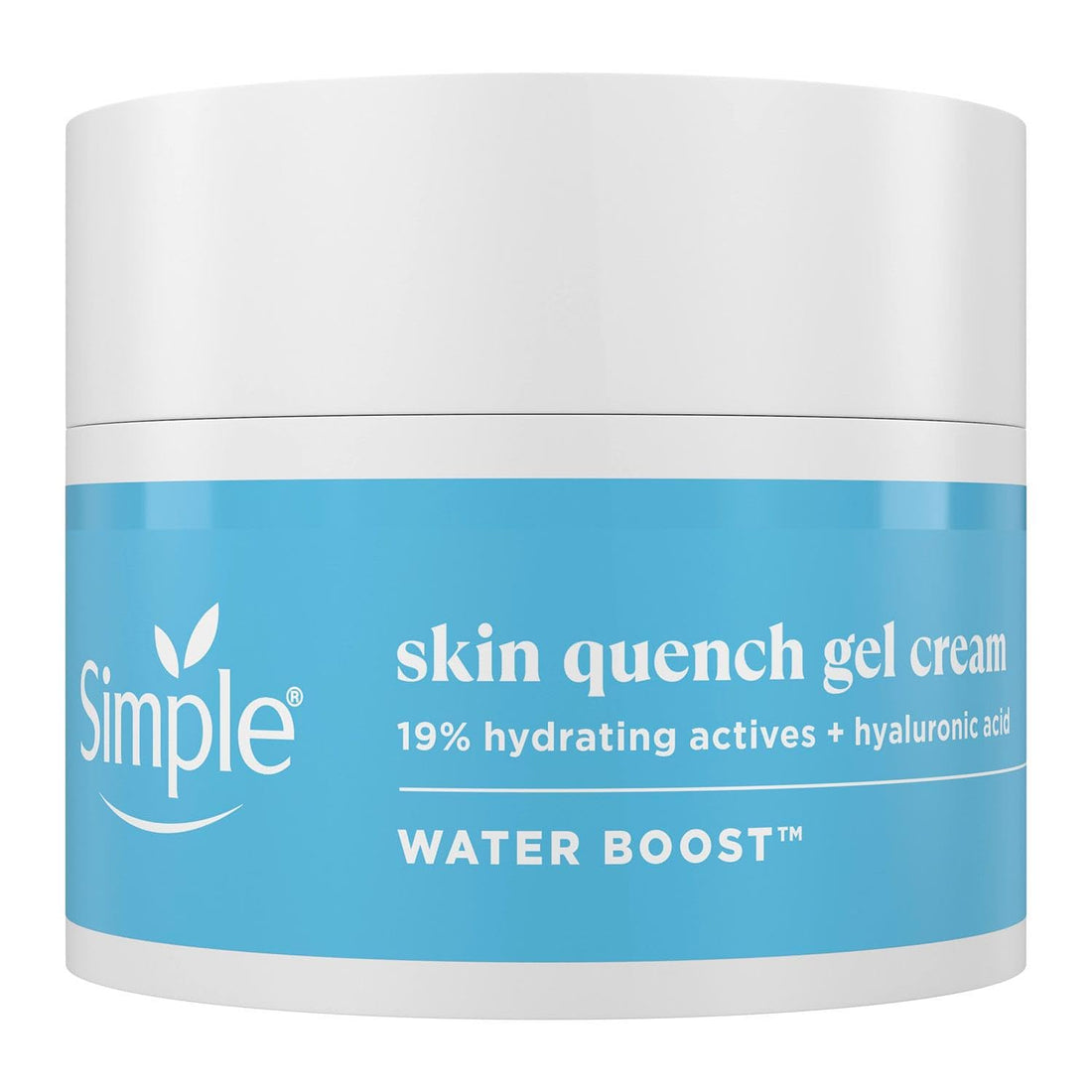 Simple Water Boost Skin Quench Gel Face Cream with 19% Hydrating Actives and Hyaluronic Acid Moisturiser for Dry Skin 50 ml