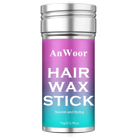 AnWoor Wax Stick for Hair, Hair Pomade Stick Smoothing & Slick Stick for Wigs Non-greasy Styling Hair Wax Stick for Flyaways