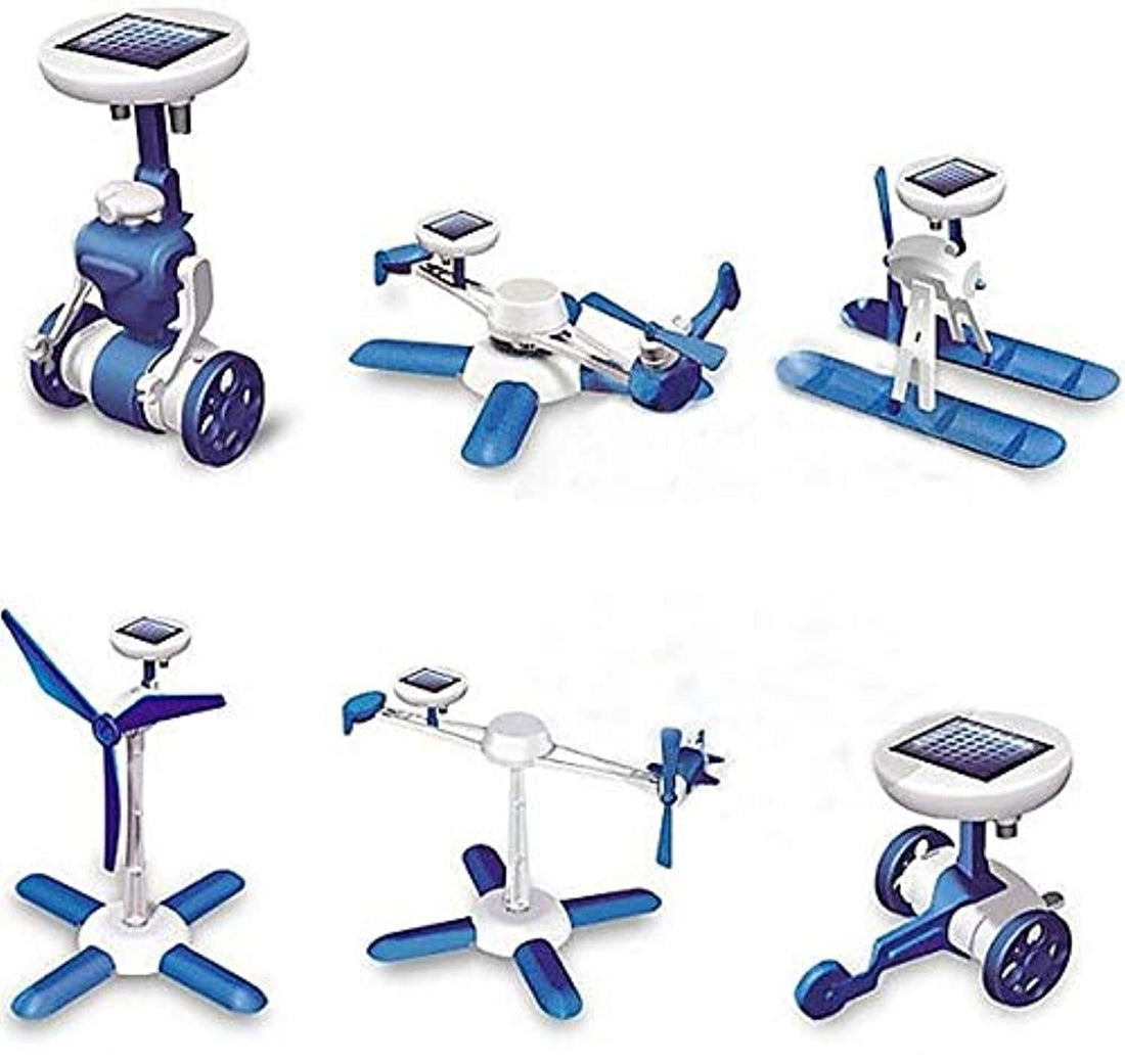 6 in 1 Educational Solar Robot Build Up DIY Plane Helicopter Boat Car Windmill Toys