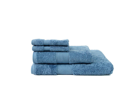 Premium Quality Cotton Bath Towel Set, Pack of 4 Pieces (Different Sizes), Ribbed Design Ultra Soft and Highly Absorbent Towels, Ideal for Hotel, Spa and Everyday Bathroom Use (Petroleum)