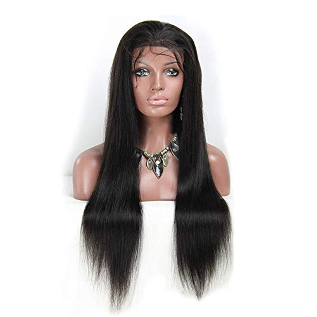 ECIF 100% Natural Human Indian Hair Wig Front Lace Wig 22 Inch