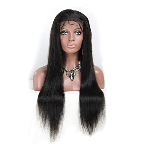 ECIF 100% Natural Human Indian Hair Wig Front Lace Wig 22 Inch