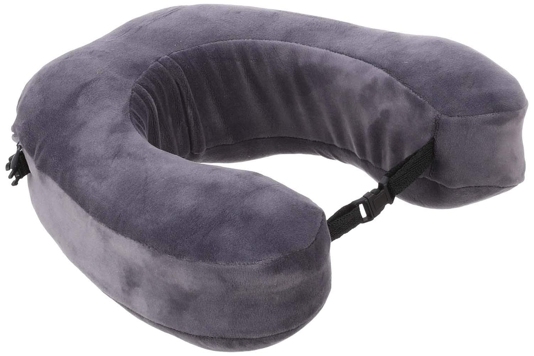 Comfy Neck Support Soft Memory Foam Travel Neck Pillow U-Shape For Car, Travel, Office, Airplane and Gifts By Superdrive - Grey