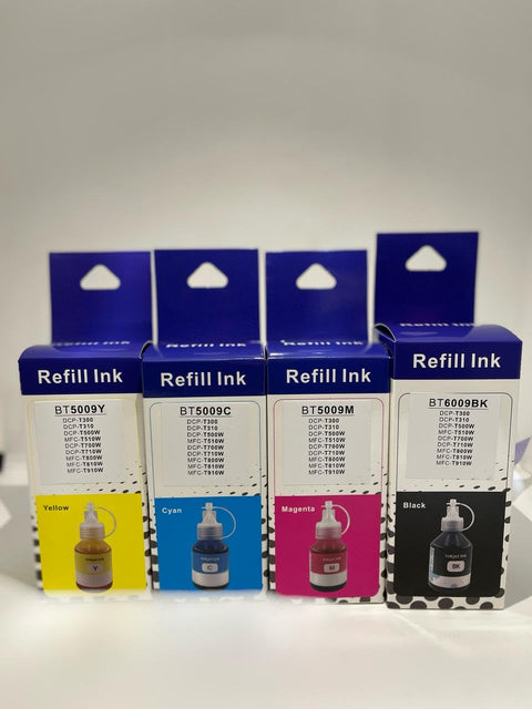 Brother Compatible Toner Set, 4 Pack, Black BTD60BK & BT5000 Cyan/Magenta/Yellow, for DCP-T310/T510W/T710W/MFC-T810W/T910W Printers