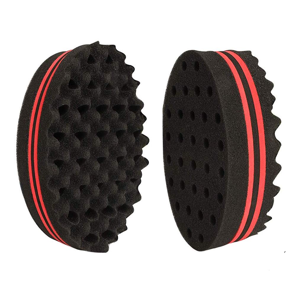 FAENZA Hair Sponge Brush for Twists and Dreads, 2-Sides Curl Sponge, Locking Twist Afro Curl Coil Wave Hair Sponge (2 Pcs)