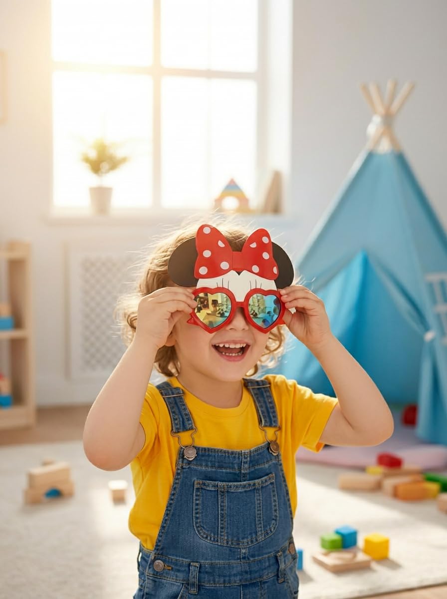 GHAZAL Minnie Mouse Sunglasses Sun Staches 100 UV Impact Resistant Lenses