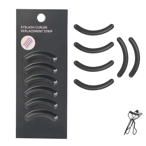 Travel Design Eyelash Curler Refill Pads Compatible with Shiseido,Silicone Soft Rubber Eyelash Curler Refill for Easy Carry,6PCS Black