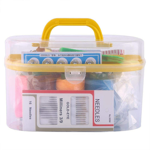 10pcs/box Large Sewing Box Threader Needle Tape Measure Scissor Thimble Kit Tool