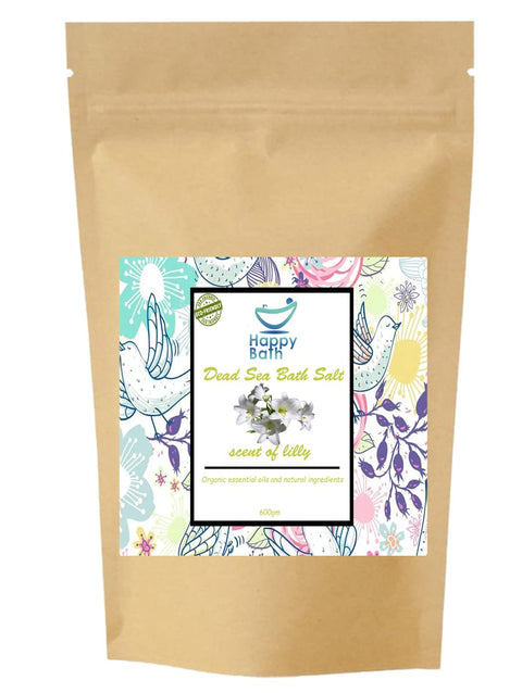 100% Natural Dead Sea Salts for Soaking, Relaxation, and Detoxification of Skin, 600 gm, scent of Lilly