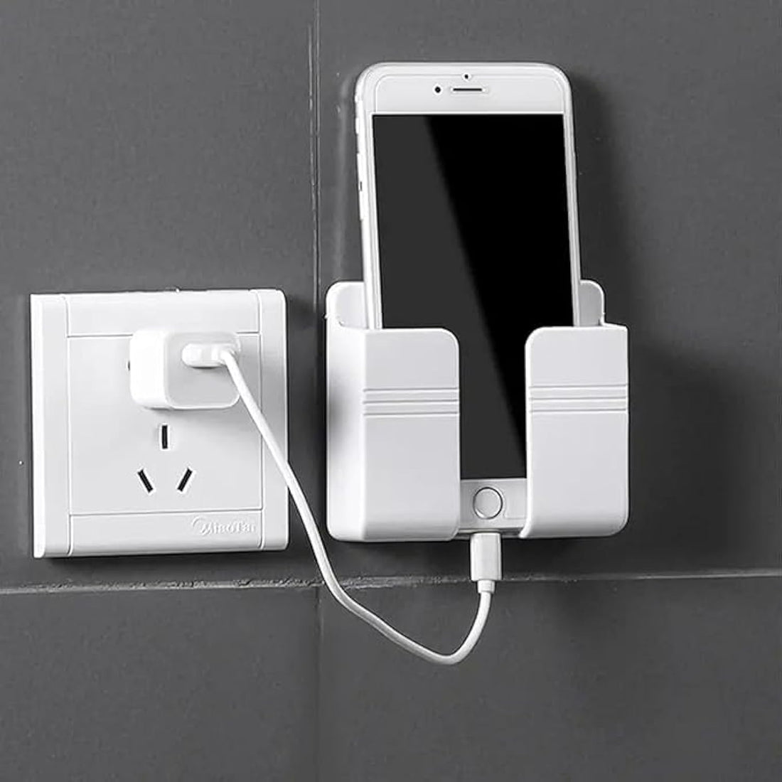 Wall Mount Mobile Phone Charger Holder, 3M Adhesive Cell Phone Wall Stand for Charger, Phone Holders for Shower Bed Wall (multicolor)