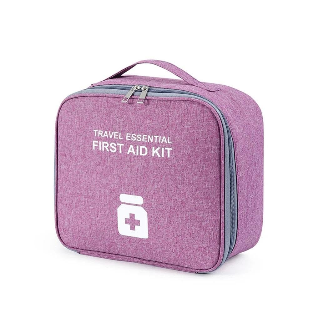 First Aid Bag Multi-Pocket Medicine Storage Waterproof with Double Wall Structure, Suitable for Home, Car or Outdoor Environments, Best Product Supplier Al-Israa (Purple)