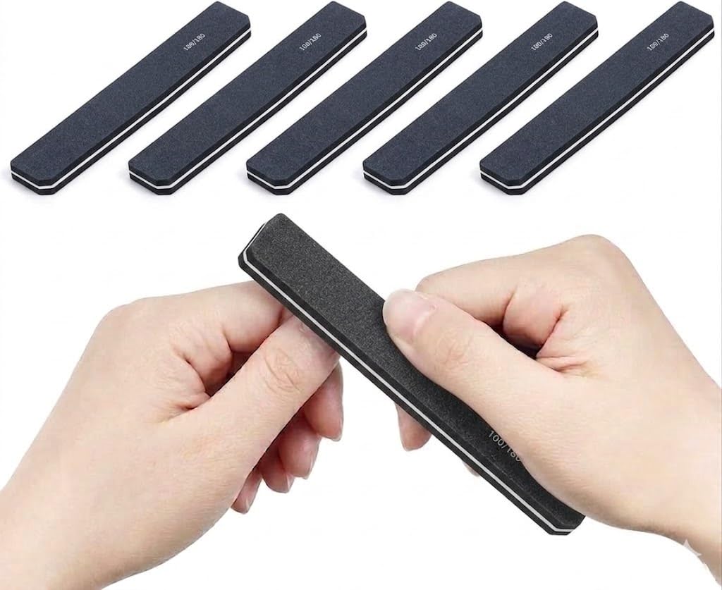 Nail File, black Nail Files Double Sided Emery Boards for Nails 1pc Nail Filer for Natural Nails Fingernail Files Set for Acrylic Nails for Woman Girls- 100/180 GRITE-10mm-