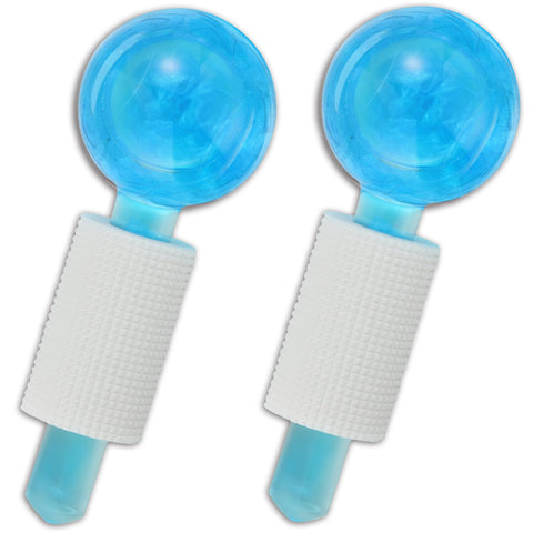 Ice Globes for Facials 2Pcs, Ice Globes Cooling Facial Massager, Beauty Face Tools for Women Men Face Neck&Eyes, Tighter Skin, Anti Ageing and Reduce Puff, Daily Skin Care, Blue wih Flower