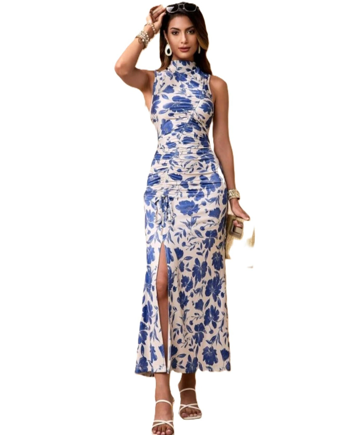 Women's Summer Sleeveless Slim Fit Printed Long Dress